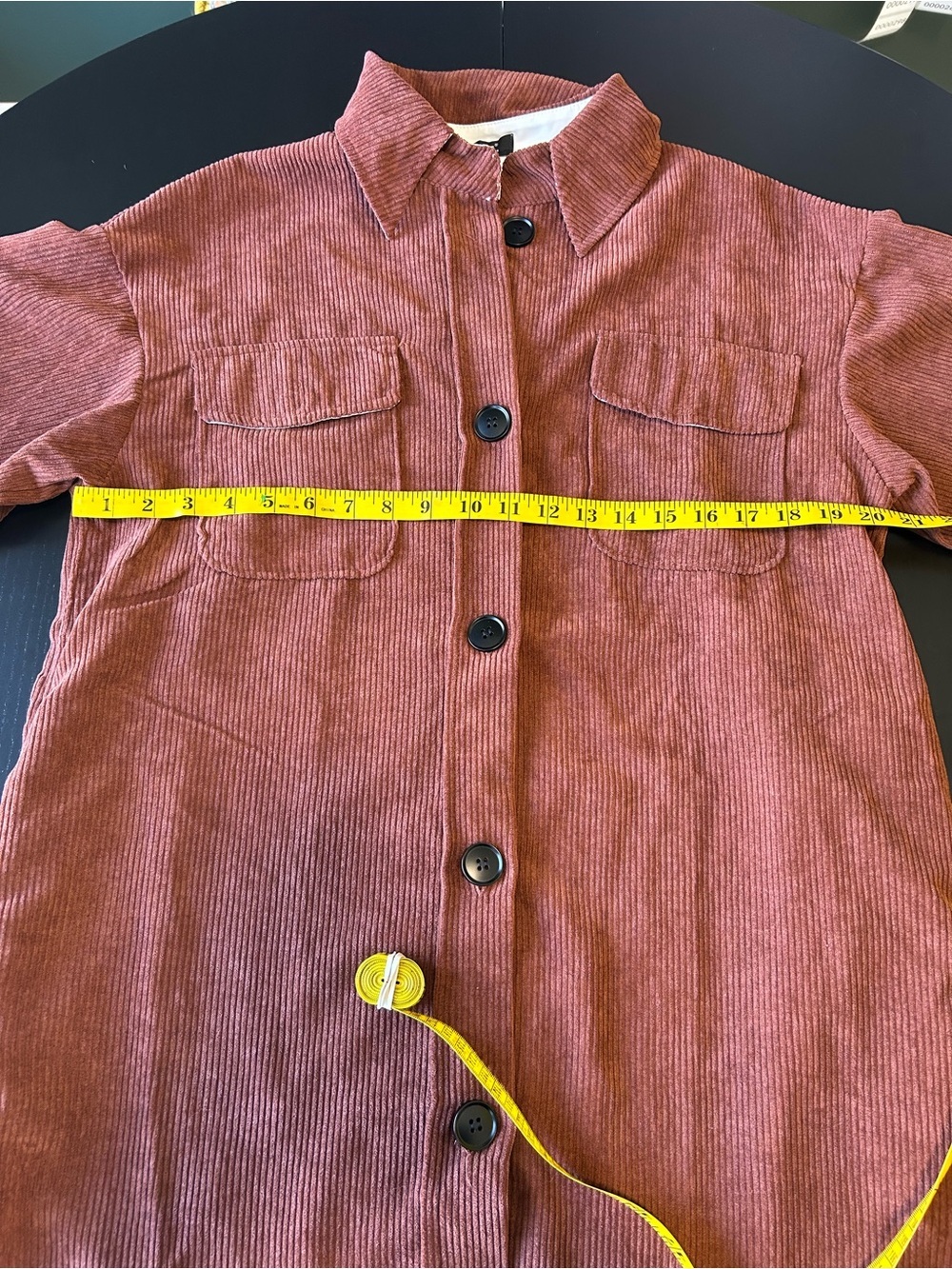 Copper Corduroy Shacket - Coastal Grandma Oversized Dark Academia - Picture 9 of 15